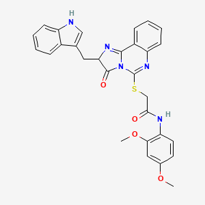 N-(2,4-dimethoxyphenyl)-2-({2-[(1H-indol-3-yl)methyl]-3-oxo-2H,3H-imidazo[1,2-c]quinazolin-5-yl}sulfanyl)acetamide