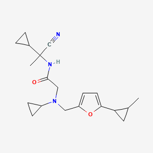 N-(1-Cyano-1-cyclopropylethyl)-2-[cyclopropyl-[[5-(2-methylcyclopropyl)furan-2-yl]methyl]amino]acetamide
