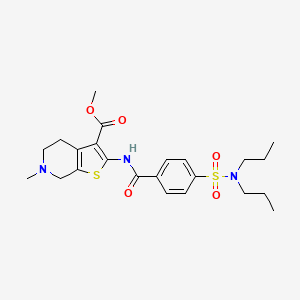 molecular formula C23H31N3O5S2 B2787192 methyl 2-[[4-(dipropylsulfamoyl)benzoyl]amino]-6-methyl-5,7-dihydro-4H-thieno[2,3-c]pyridine-3-carboxylate CAS No. 524679-80-9