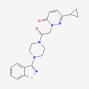molecular formula C20H21N5O2S B2787195 2-(2-(4-(benzo[d]isothiazol-3-yl)piperazin-1-yl)-2-oxoethyl)-6-cyclopropylpyridazin-3(2H)-one CAS No. 2034388-28-6