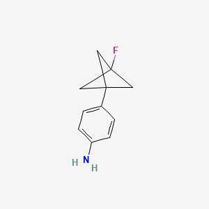 molecular formula C11H12FN B2787201 4-(3-Fluorobicyclo[1.1.1]pentan-1-yl)aniline CAS No. 1936606-29-9