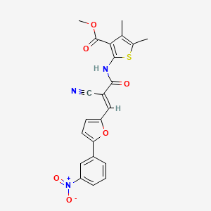 (E)-methyl 2-(2-cyano-3-(5-(3-nitrophenyl)furan-2-yl)acrylamido)-4,5-dimethylthiophene-3-carboxylate