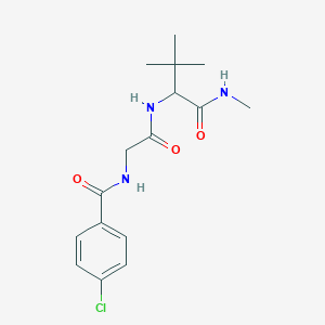 molecular formula C16H22ClN3O3 B2787208 4-chloro-N-[2-({2,2-dimethyl-1-[(methylamino)carbonyl]propyl}amino)-2-oxoethyl]benzenecarboxamide CAS No. 1214082-40-2
