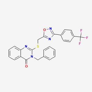 3-benzyl-2-(((3-(4-(trifluoromethyl)phenyl)-1,2,4-oxadiazol-5-yl)methyl)thio)quinazolin-4(3H)-one