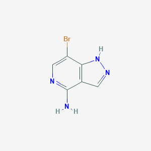 molecular formula C6H5BrN4 B2787215 7-bromo-1H-pyrazolo[4,3-c]pyridin-4-amine CAS No. 1934439-67-4