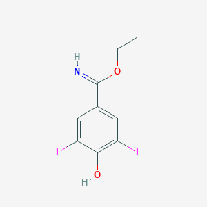 molecular formula C9H9I2NO2 B2787220 Ethyl 4-hydroxy-3,5-diiodobenzenecarboximidate CAS No. 1260762-01-3