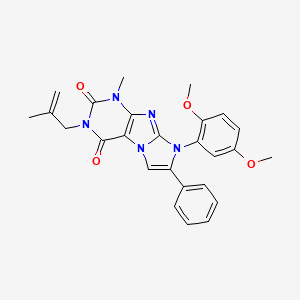 molecular formula C26H25N5O4 B2787223 8-(2,5-dimethoxyphenyl)-1-methyl-3-(2-methylallyl)-7-phenyl-1H-imidazo[2,1-f]purine-2,4(3H,8H)-dione CAS No. 886901-38-8