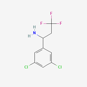 molecular formula C9H8Cl2F3N B2787229 1-(3,5-Dichlorophenyl)-3,3,3-trifluoropropan-1-amine CAS No. 1270480-19-7