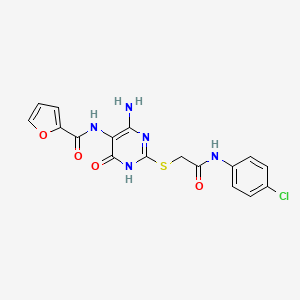 N-(4-amino-2-((2-((4-chlorophenyl)amino)-2-oxoethyl)thio)-6-oxo-1,6-dihydropyrimidin-5-yl)furan-2-carboxamide