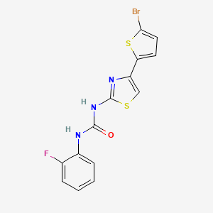molecular formula C14H9BrFN3OS2 B2787251 1-(4-(5-Bromothiophen-2-yl)thiazol-2-yl)-3-(2-fluorophenyl)urea CAS No. 1251562-20-5