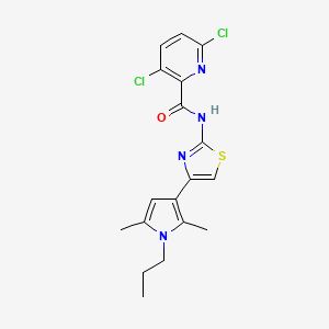 3,6-dichloro-N-[4-(2,5-dimethyl-1-propyl-1H-pyrrol-3-yl)-1,3-thiazol-2-yl]pyridine-2-carboxamide
