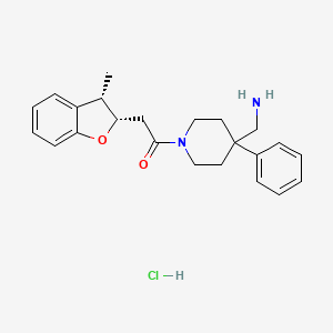 molecular formula C23H29ClN2O2 B2787256 1-[4-(Aminomethyl)-4-phenylpiperidin-1-yl]-2-[(2S,3S)-3-methyl-2,3-dihydro-1-benzofuran-2-yl]ethanone;hydrochloride CAS No. 2445750-81-0