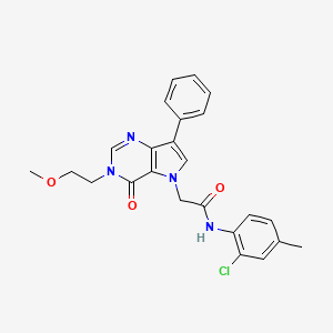 molecular formula C24H23ClN4O3 B2787257 N-(2-chloro-4-methylphenyl)-2-[3-(2-methoxyethyl)-4-oxo-7-phenyl-3,4-dihydro-5H-pyrrolo[3,2-d]pyrimidin-5-yl]acetamide CAS No. 1251637-61-2