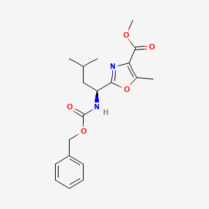 methyl 2-((1S)-1-(((benzyloxy)carbonyl)amino)-3-methylbutyl)-5-methyl-1,3-oxazole-4-carboxylate
