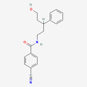 4-cyano-N-(5-hydroxy-3-phenylpentyl)benzamide
