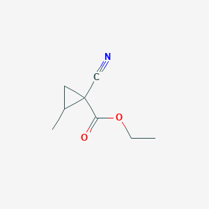 molecular formula C8H11NO2 B2787274 ETHYL 1-CYANO-2-METHYLCYCLOPROPANE-1-CARBOXYLATE, Mixture of diastereomers CAS No. 28438-51-9