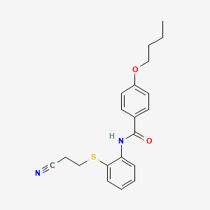 4-butoxy-N-(2-((2-cyanoethyl)thio)phenyl)benzamide