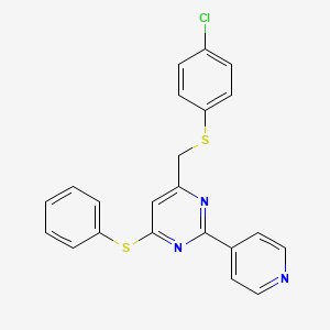 4-Chlorophenyl [6-(phenylsulfanyl)-2-(4-pyridinyl)-4-pyrimidinyl]methyl sulfide