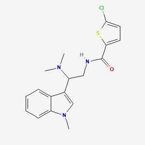 molecular formula C18H20ClN3OS B2787287 5-chloro-N-(2-(dimethylamino)-2-(1-methyl-1H-indol-3-yl)ethyl)thiophene-2-carboxamide CAS No. 1396679-25-6