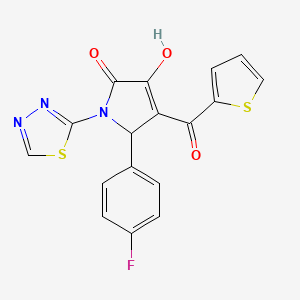 2-(4-fluorophenyl)-4-hydroxy-1-(1,3,4-thiadiazol-2-yl)-3-(thiophene-2-carbonyl)-2H-pyrrol-5-one