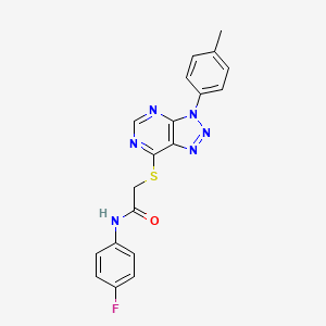 molecular formula C19H15FN6OS B2787299 N-(4-fluorophenyl)-2-((3-(p-tolyl)-3H-[1,2,3]triazolo[4,5-d]pyrimidin-7-yl)thio)acetamide CAS No. 863459-31-8