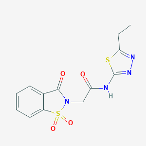 2-(1,1-dioxido-3-oxo-1,2-benzisothiazol-2(3H)-yl)-N-(5-ethyl-1,3,4-thiadiazol-2-yl)acetamide