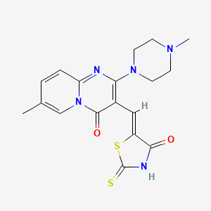 molecular formula C18H19N5O2S2 B2787302 (Z)-5-((7-methyl-2-(4-methylpiperazin-1-yl)-4-oxo-4H-pyrido[1,2-a]pyrimidin-3-yl)methylene)-2-thioxothiazolidin-4-one CAS No. 477734-62-6