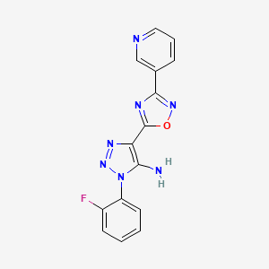 3-(2-Fluorophenyl)-5-(3-pyridin-3-yl-1,2,4-oxadiazol-5-yl)triazol-4-amine
