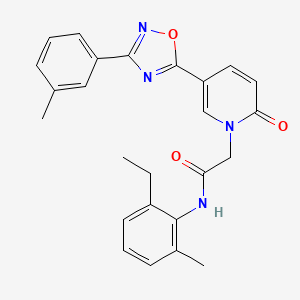molecular formula C25H24N4O3 B2787307 N-(2-ethyl-6-methylphenyl)-2-{5-[3-(3-methylphenyl)-1,2,4-oxadiazol-5-yl]-2-oxopyridin-1(2H)-yl}acetamide CAS No. 1326944-36-8