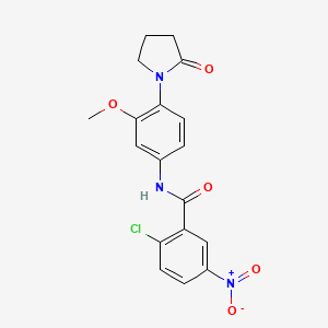 molecular formula C18H16ClN3O5 B2787313 2-chloro-N-[3-methoxy-4-(2-oxopyrrolidin-1-yl)phenyl]-5-nitrobenzamide CAS No. 931063-45-5