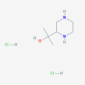 molecular formula C7H18Cl2N2O B2787319 2-(piperazin-2-yl)propan-2-ol 2HCl CAS No. 1940166-68-6