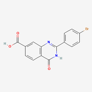 molecular formula C15H9BrN2O3 B2787324 2-(4-Bromophenyl)-4-oxo-3,4-dihydroquinazoline-7-carboxylic acid CAS No. 1016520-34-5
