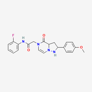 molecular formula C21H17FN4O3 B2787333 N-(2-fluorophenyl)-2-[2-(4-methoxyphenyl)-4-oxo-4H,5H-pyrazolo[1,5-a]pyrazin-5-yl]acetamide CAS No. 932287-59-7