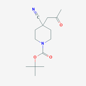 molecular formula C14H22N2O3 B2787336 Tert-butyl 4-cyano-4-(2-oxopropyl)piperidine-1-carboxylate CAS No. 1909316-64-8