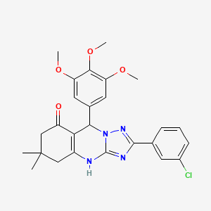 2-(3-chlorophenyl)-6,6-dimethyl-9-(3,4,5-trimethoxyphenyl)-5,6,7,9-tetrahydro-[1,2,4]triazolo[5,1-b]quinazolin-8(4H)-one
