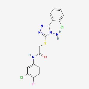 2-{[4-amino-5-(2-chlorophenyl)-4H-1,2,4-triazol-3-yl]sulfanyl}-N-(3-chloro-4-fluorophenyl)acetamide