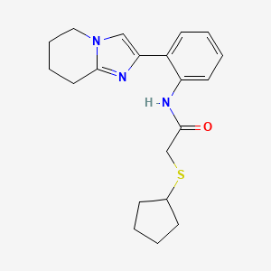 2-(cyclopentylthio)-N-(2-(5,6,7,8-tetrahydroimidazo[1,2-a]pyridin-2-yl)phenyl)acetamide