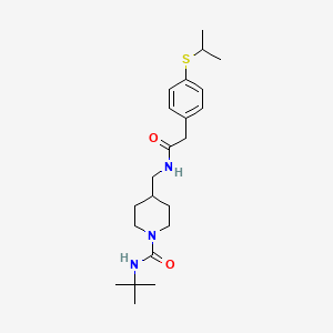 B2787366 N-(tert-butyl)-4-((2-(4-(isopropylthio)phenyl)acetamido)methyl)piperidine-1-carboxamide CAS No. 1234864-82-4