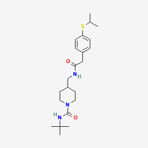 molecular formula C22H35N3O2S B2787366 N-(tert-butyl)-4-((2-(4-(isopropylthio)phenyl)acetamido)methyl)piperidine-1-carboxamide CAS No. 1234864-82-4