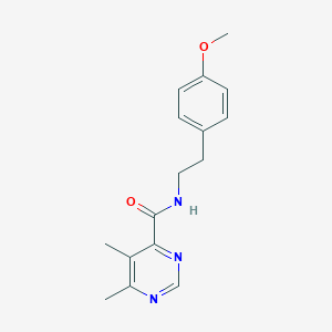molecular formula C16H19N3O2 B2787373 N-[2-(4-Methoxyphenyl)ethyl]-5,6-dimethylpyrimidine-4-carboxamide CAS No. 2380062-86-0