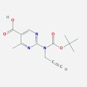 B2787376 4-Methyl-2-[(2-methylpropan-2-yl)oxycarbonyl-prop-2-ynylamino]pyrimidine-5-carboxylic acid CAS No. 2248348-57-2