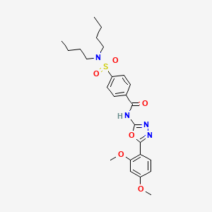 4-(dibutylsulfamoyl)-N-[5-(2,4-dimethoxyphenyl)-1,3,4-oxadiazol-2-yl]benzamide