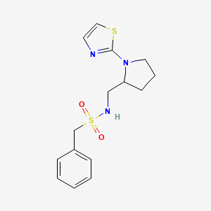 molecular formula C15H19N3O2S2 B2787382 1-phenyl-N-((1-(thiazol-2-yl)pyrrolidin-2-yl)methyl)methanesulfonamide CAS No. 1795192-83-4