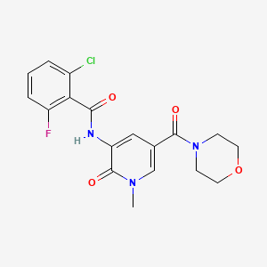 2-chloro-6-fluoro-N-(1-methyl-5-(morpholine-4-carbonyl)-2-oxo-1,2-dihydropyridin-3-yl)benzamide