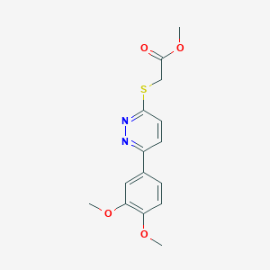 molecular formula C15H16N2O4S B2787386 Methyl 2-((6-(3,4-dimethoxyphenyl)pyridazin-3-yl)thio)acetate CAS No. 1428362-37-1