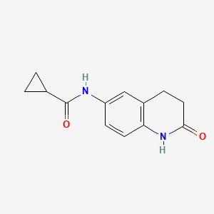 molecular formula C13H14N2O2 B2787390 N~1~-(2-oxo-1,2,3,4-tetrahydro-6-quinolinyl)-1-cyclopropanecarboxamide CAS No. 922054-62-4