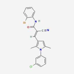 (E)-N-(2-bromophenyl)-3-[1-(3-chlorophenyl)-2,5-dimethylpyrrol-3-yl]-2-cyanoprop-2-enamide