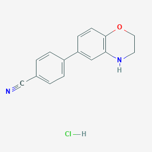 4-(3,4-Dihydro-2H-1,4-benzoxazin-6-yl)benzonitrile;hydrochloride