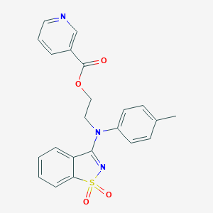 2-[(1,1-Dioxido-1,2-benzisothiazol-3-yl)-4-methylanilino]ethyl nicotinate