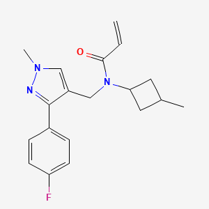 molecular formula C19H22FN3O B2787402 N-[[3-(4-Fluorophenyl)-1-methylpyrazol-4-yl]methyl]-N-(3-methylcyclobutyl)prop-2-enamide CAS No. 2411235-81-7